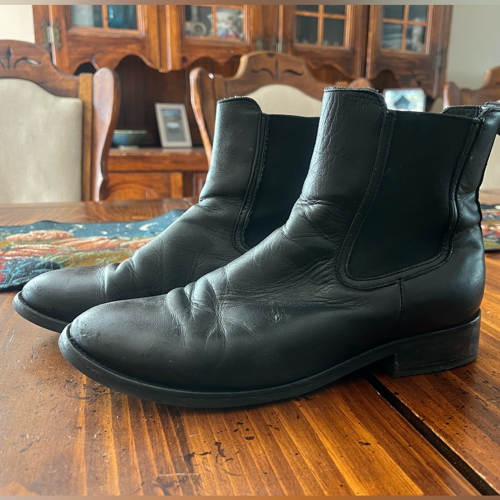 THURSDAY boot company black leather boot size &
